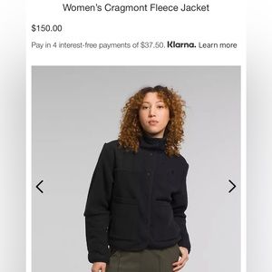 Womens North Face cragmont fleece size small black.